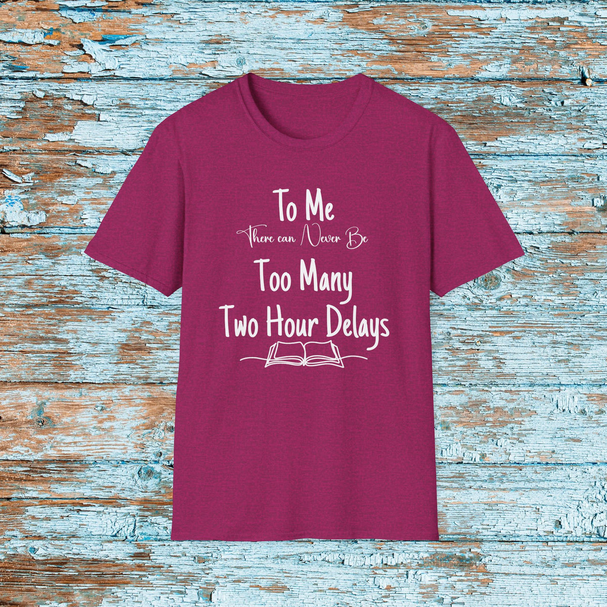 Funny Teacher Two Hour Delay Shirt, To Me There Can Never Be Too Many Two Hour Delays, Humorous Grammar TShirt, Snow Day, Matching Team