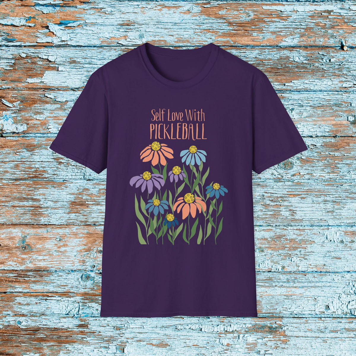Self Love With Pickleball Shirt, Boho Floral Pickleball Tee, Pickleball Gift for Women, Gift for Mom, Bestie, Partner Matching Team Partner