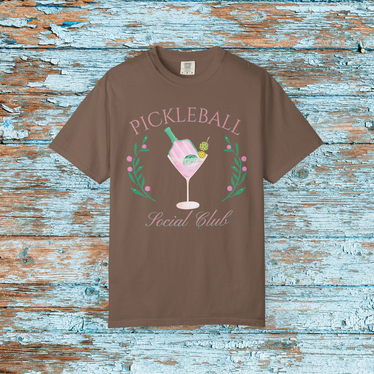 Pickleball Funny Comfort Colors Shirt Pickleball Social Club Coquette Bow Cocktail Shirt for Her Him Mom Team Pickleball Lover Player Gift