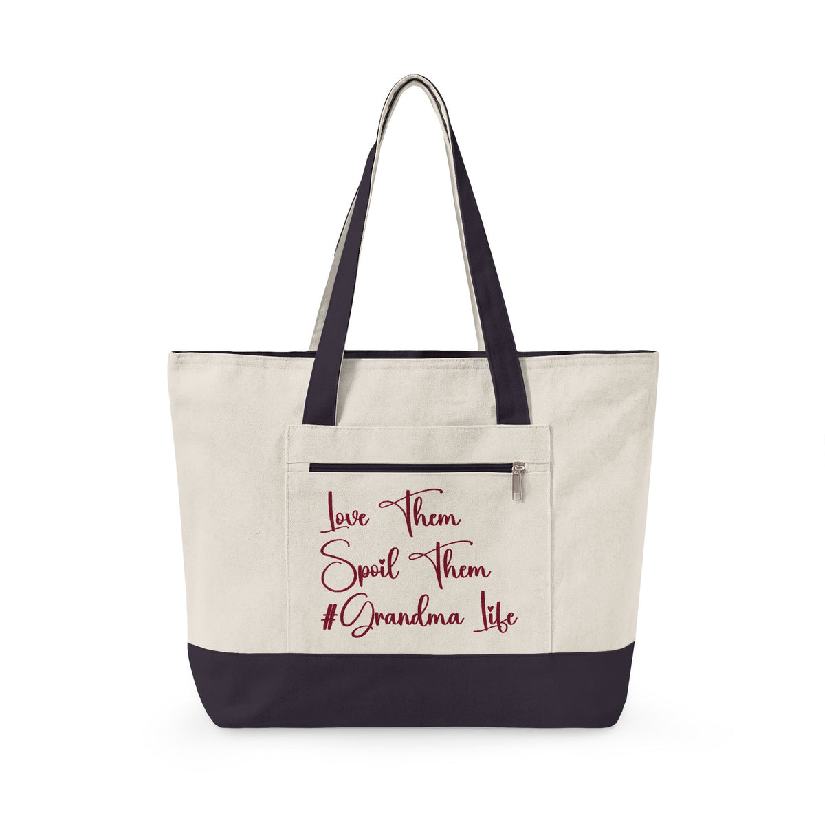 Grandma Things Tote Zippered Canvas Tote | Market Bag, Everyday Carry, Custom Nana, Mimi, Gigi, Gift, Pickleball Bingo Bag for Gram