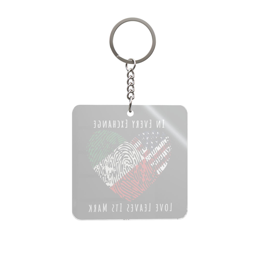 Custom Exchange Student Square Keychain, Personalized with any Two Flags, Gift for Student, From Host Family, Country Pride
