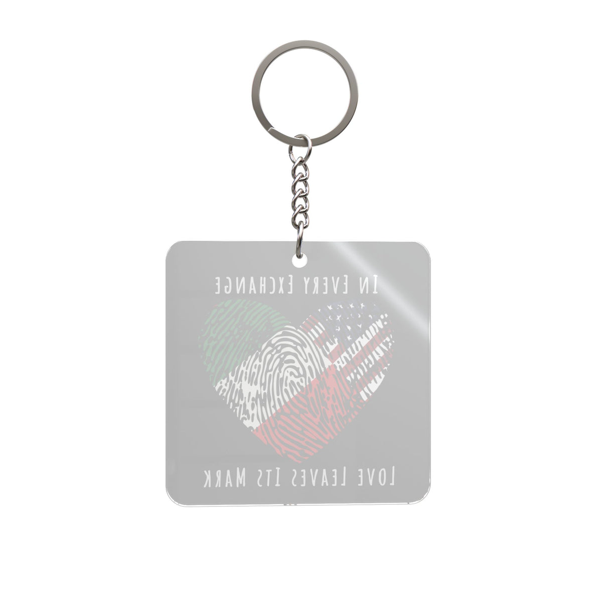 Custom Exchange Student Square Keychain, Personalized with any Two Flags, Gift for Student, From Host Family, Country Pride