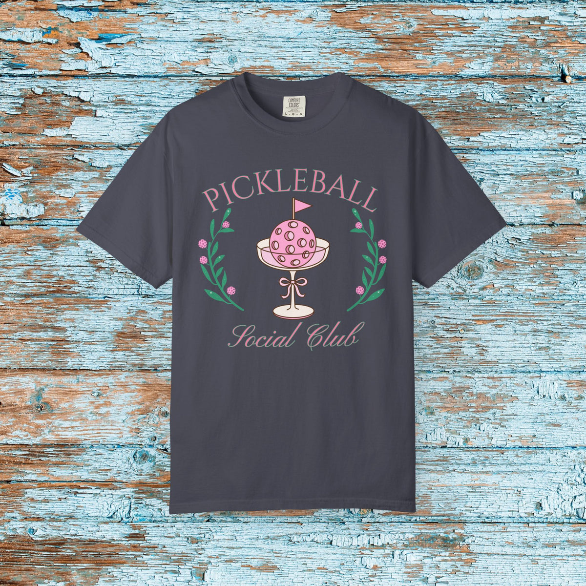 Pickleball Funny Comfort Colors Shirt Pickleball Social Club Coquette Bow Cocktail Shirt for Her Him Mom Team Pickleball Lover Player Gift
