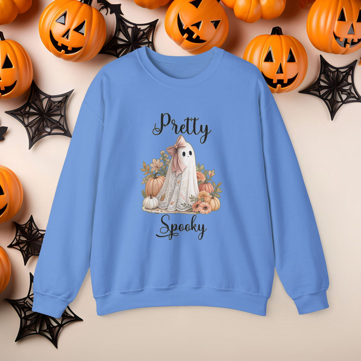 Funny Halloween Witch Hat Coquette Bow Ride the Broom Crewneck Cute Fall Fun Spooky Pumpkin Cozy Season Sweatshirt