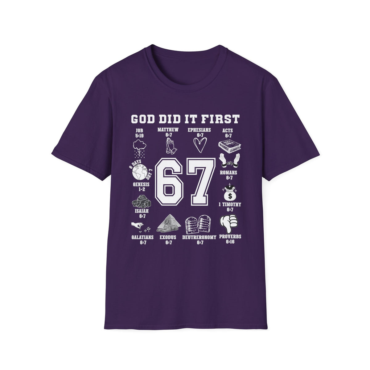 God Did It First Christian 6 7 Shirt, Bible Verse Faith Tee, Trendy Scripture T-Shirt, Sunday School Teacher Gift, Pastor Christian Apparel