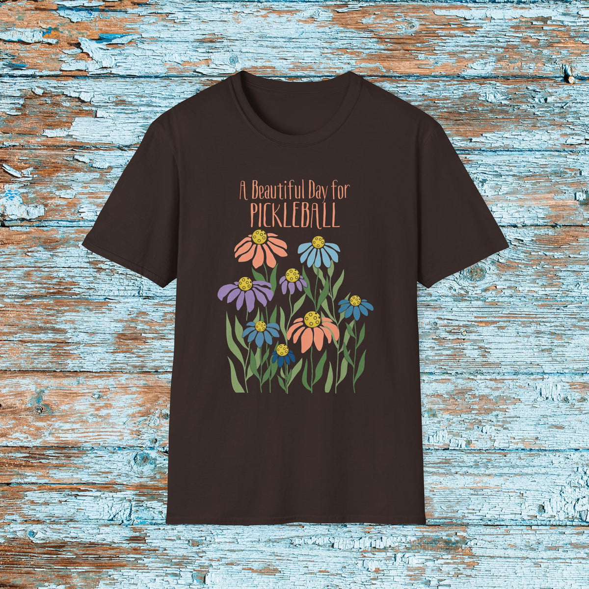 Beautiful Day For Pickleball Shirt, Boho Floral Pickleball Tee, Pickleball Gift for Women, Gift for Mom, Bestie, Partner Matching Team Top