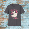 Pickleball Dink Pink in October Breast Cancer Ghost T-Shirt Pickleball Shirt for Her Gift for Mom Team Pickleball Lover Player Support Shirt