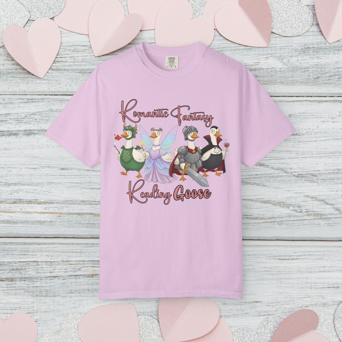 Romantic Fantasy Silly Goose T-Shirt | Comfort Colors Tee | Book Lover Shirt | Cozy Reading Gift | Whimsical Goose Aesthetic |Book Club Gift