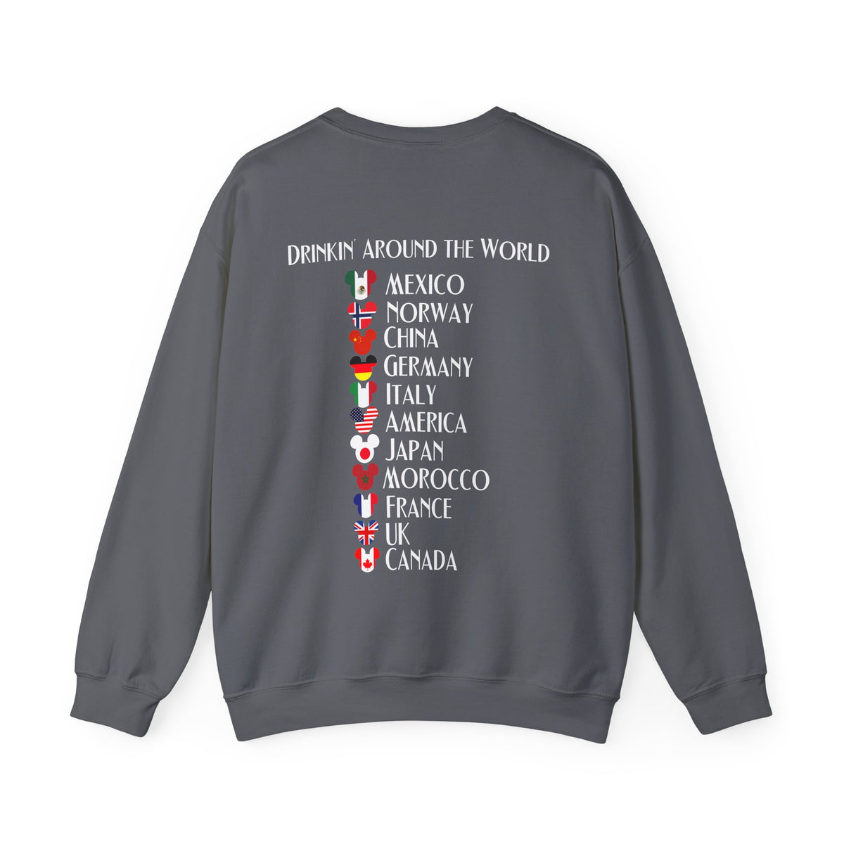 Custom Funny Disney Epcot World Tour 21st Birthday Sweatshirt Drink Around The World Food and Wine Drinking Squad Shirt World Traveler