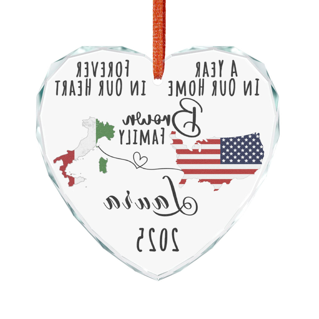 Personalized Long Distance Ornament, Exchange Student Keepsake, Gift For Foreign Exchange Students, Two Countries Ornament, Moving Away Gift