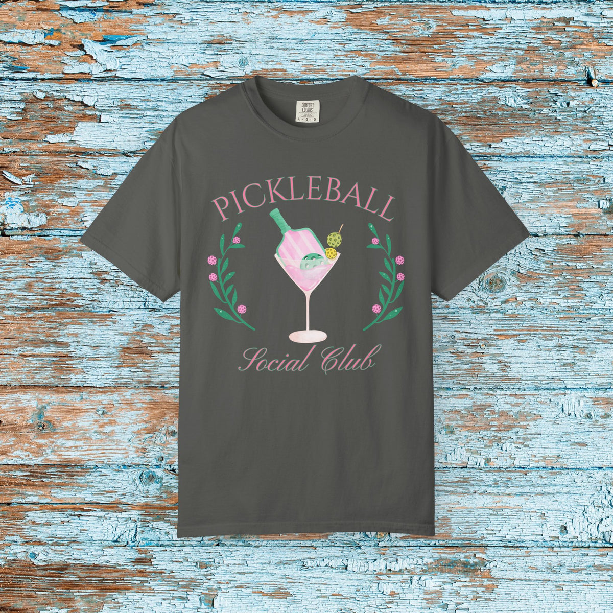Pickleball Funny Comfort Colors Shirt Pickleball Social Club Coquette Bow Cocktail Shirt for Her Him Mom Team Pickleball Lover Player Gift