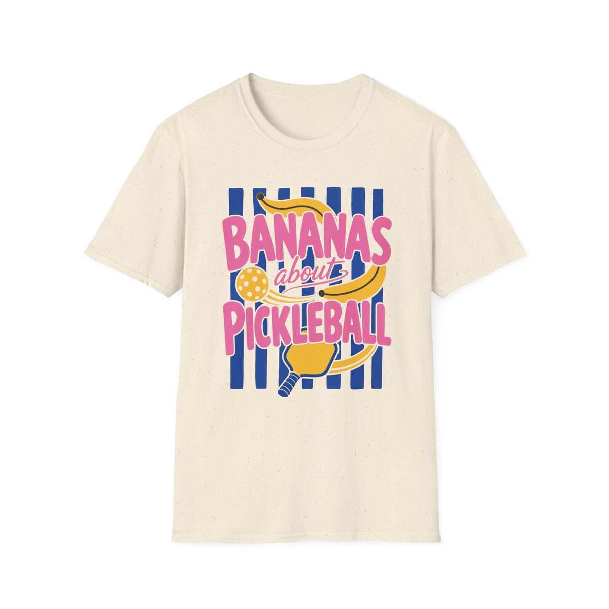 Bananas About Pickleball T-Shirt | Retro Fruits Stripes Design | Pickleball Player Shirt | Pickleball Gift for Mom Her