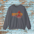 Rooted in Christ Sweatshirt, Christian Crewneck with Cross and Roots, Faith Based Gildan 18000 Unisex Sweater