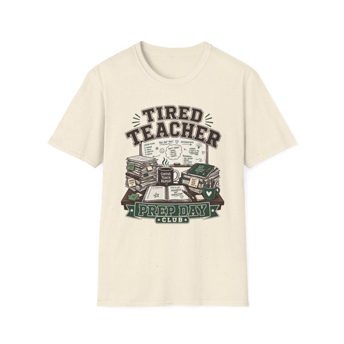 Back to School | Tired Teacher T-Shirt | Prep Day Club, Books & Lesson Plan Design