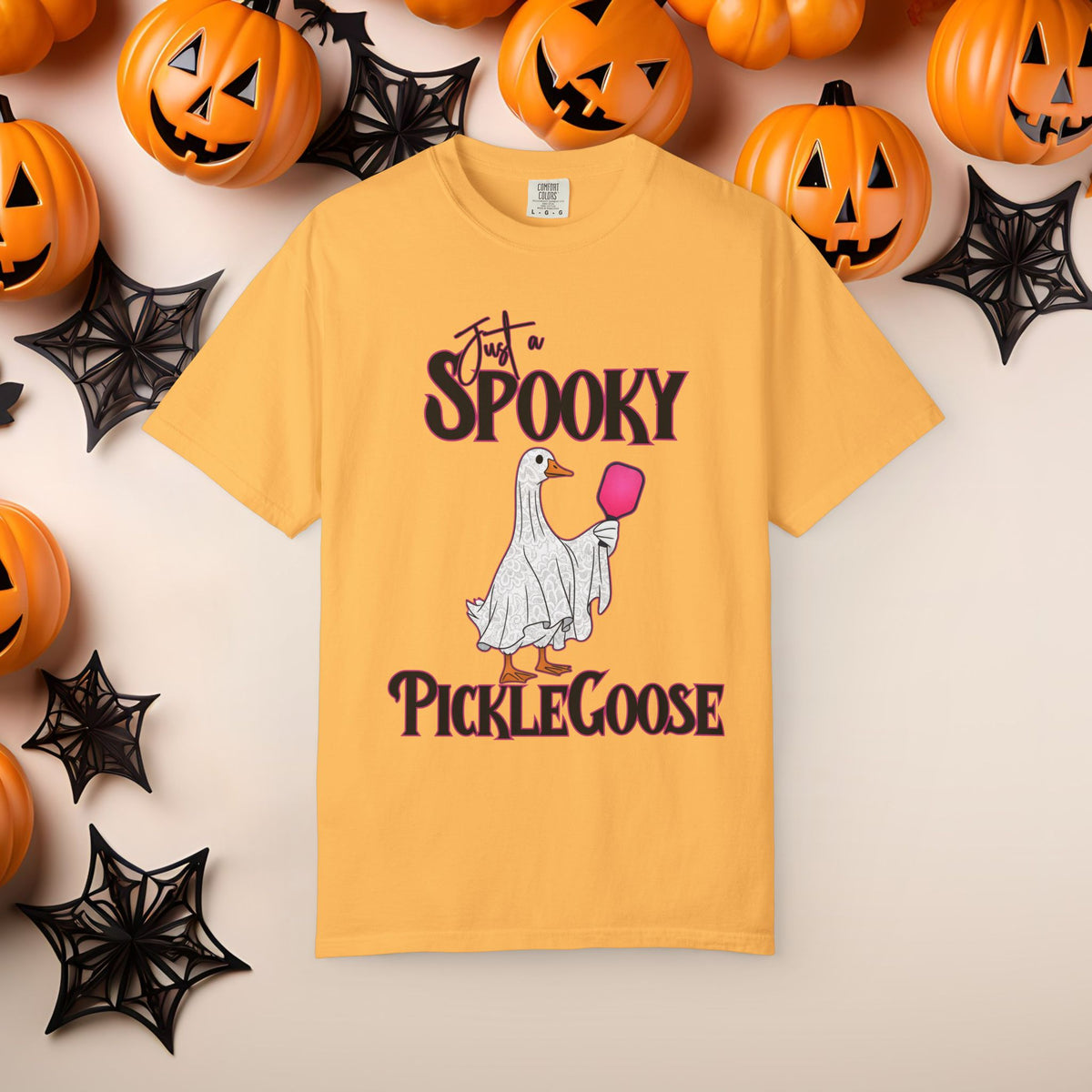 Pickleball Spooky Goose Comfort Colors Halloween Silly Goose Ghost Shirt Scary Geese Playing Pickleball Boo Trick or Treat Fall Shirt