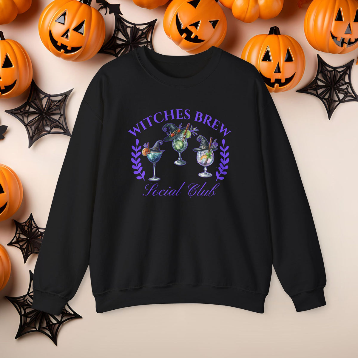 Funny Halloween Witch Hat Coquette Bow Ride the Broom Crewneck Cute Fall Fun Spooky Pumpkin Cozy Season Sweatshirt