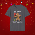 Christmas Pickleball Funny Gingerbread Man Paddle Unisex Softstyle T-Shirt Team Shirt for Mom Grandma Dad Favorite Player Gift Xmas Gift
