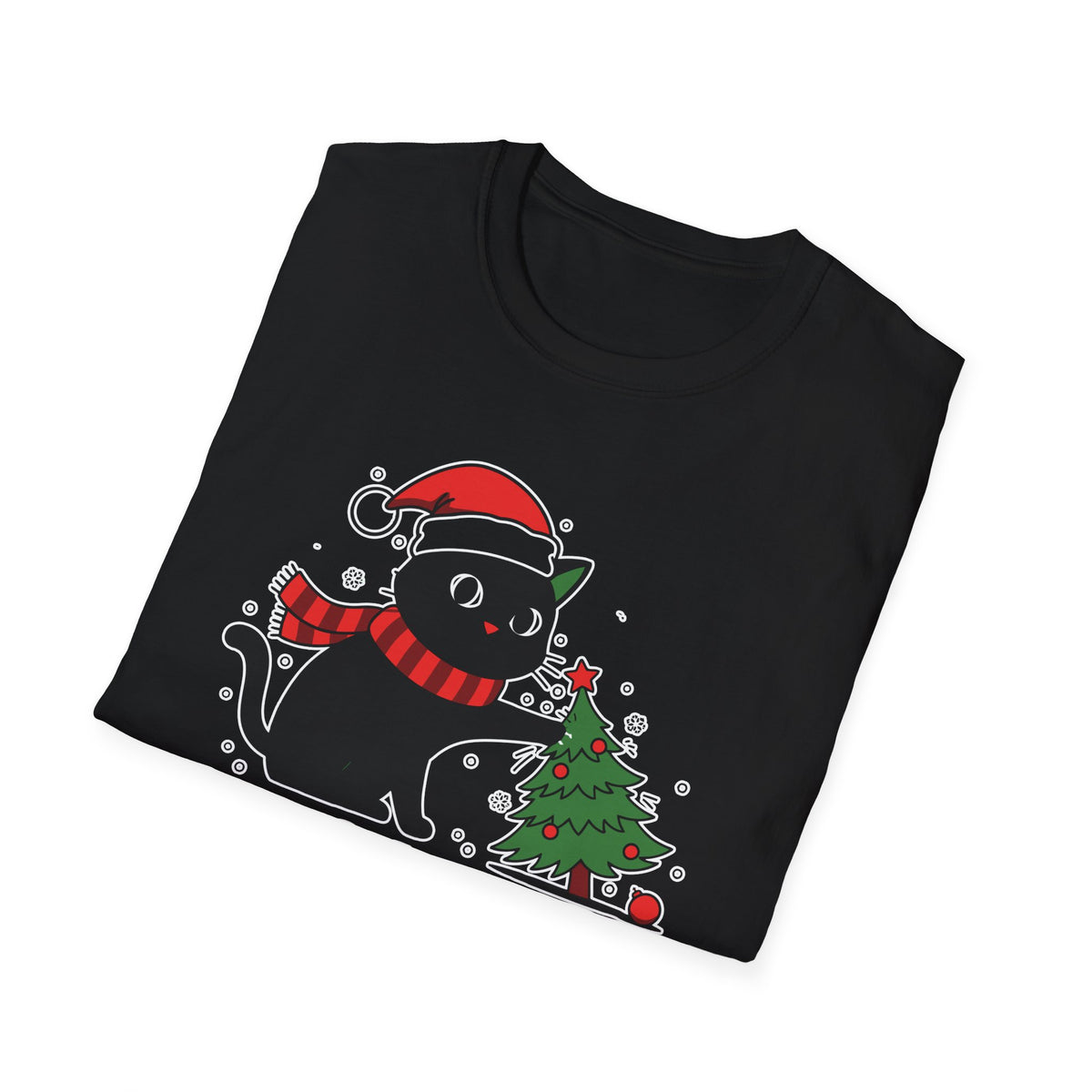 Funny Cat Christmas Shirt I Do What I Want Christmas Tree Knocked Over Tee Cute Holiday Cat Lover T-Shirt Humorous Gift for Pet Owners