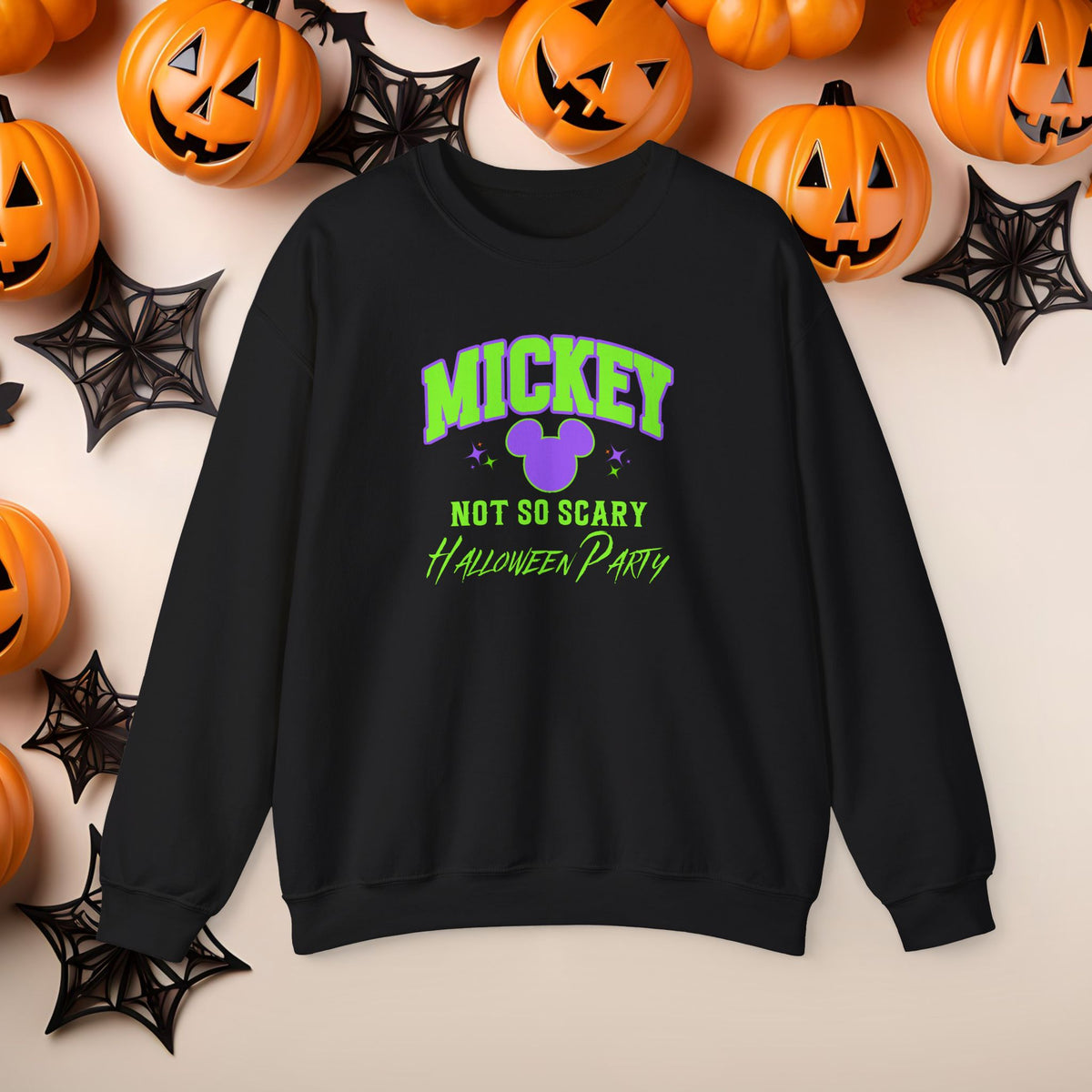 Mickey Halloween Witch Hat Coquette Bow Crewneck Cute Fall Fun Spooky Pumpkin Cozy Season Sweatshirt for Magical Park Not So Scary Party