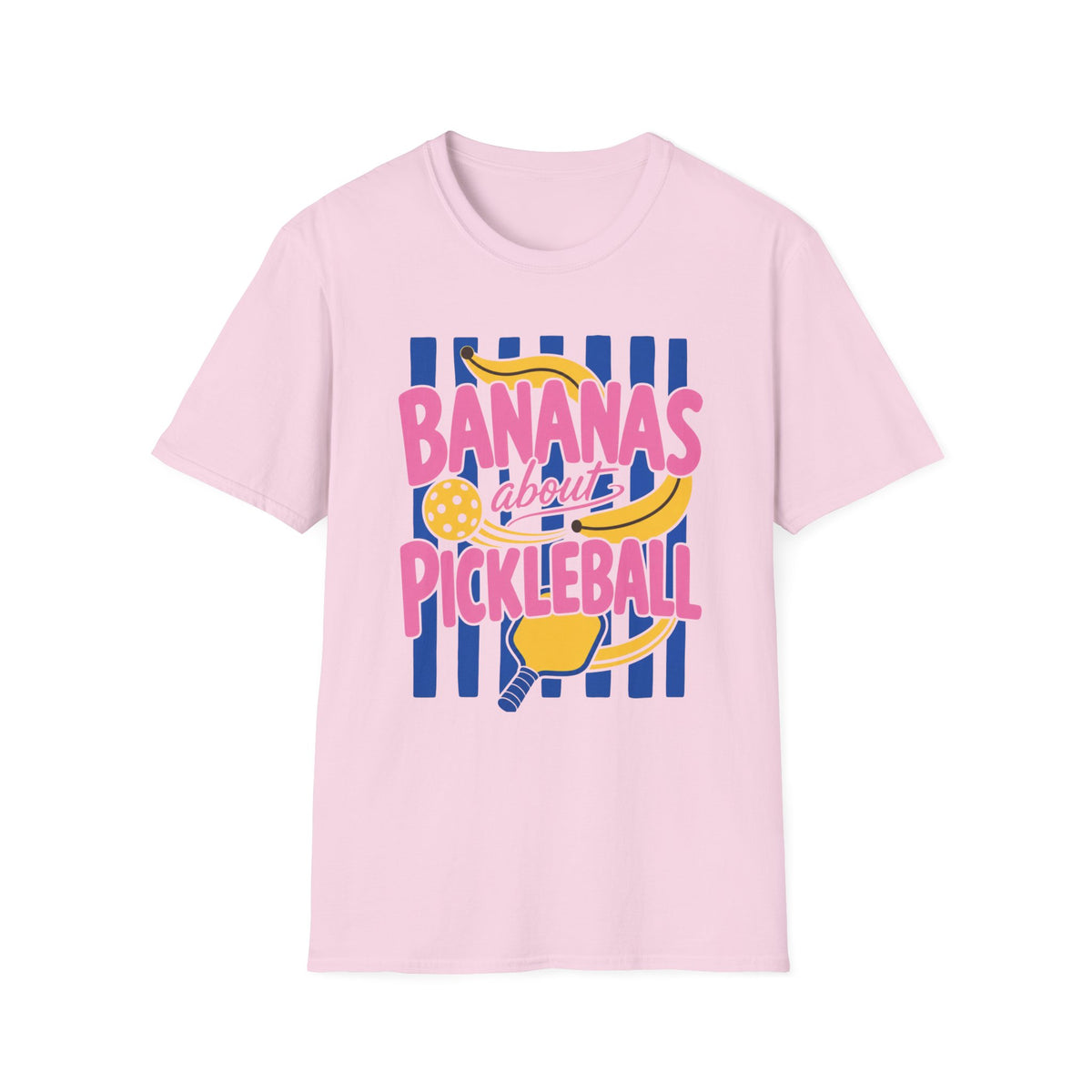Bananas About Pickleball T-Shirt | Retro Fruits Stripes Design | Pickleball Player Shirt | Pickleball Gift for Mom Her