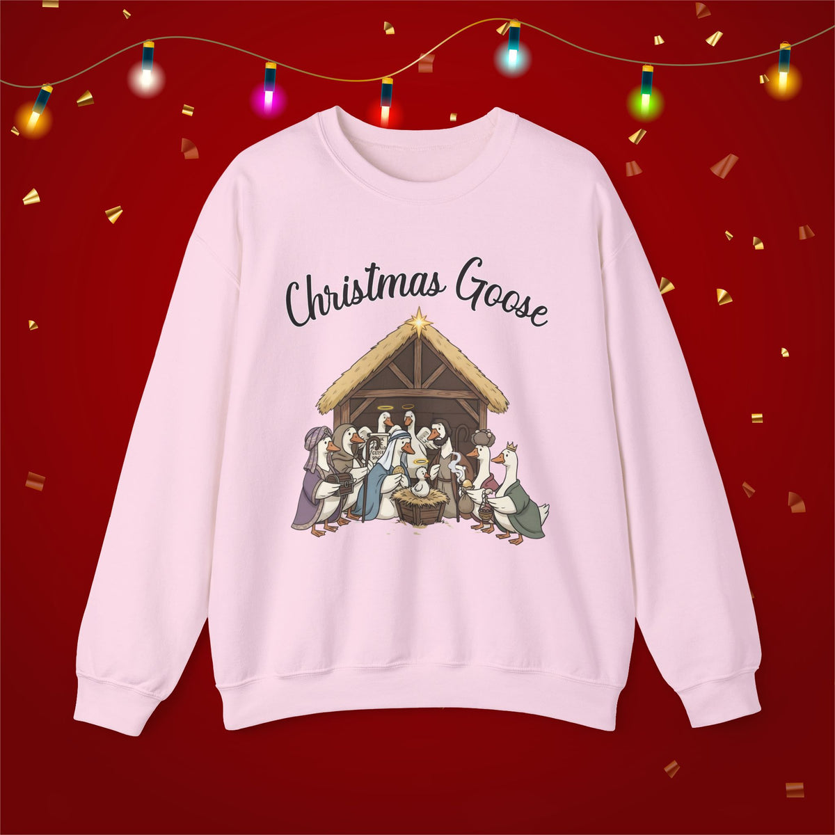 Christmas Goose Nativity Unisex Heavy Blend™ Crewneck Sweatshirt