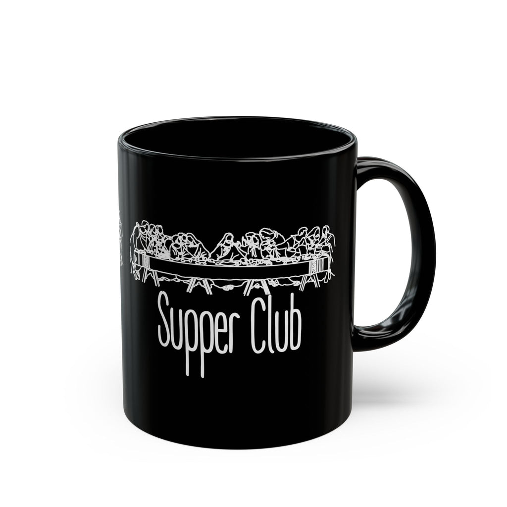 Supper Club Last Supper Jesus Black Mug (11oz, 15oz) Easter Gift Baptism Christian Gift for Small Group Christian Home Decor