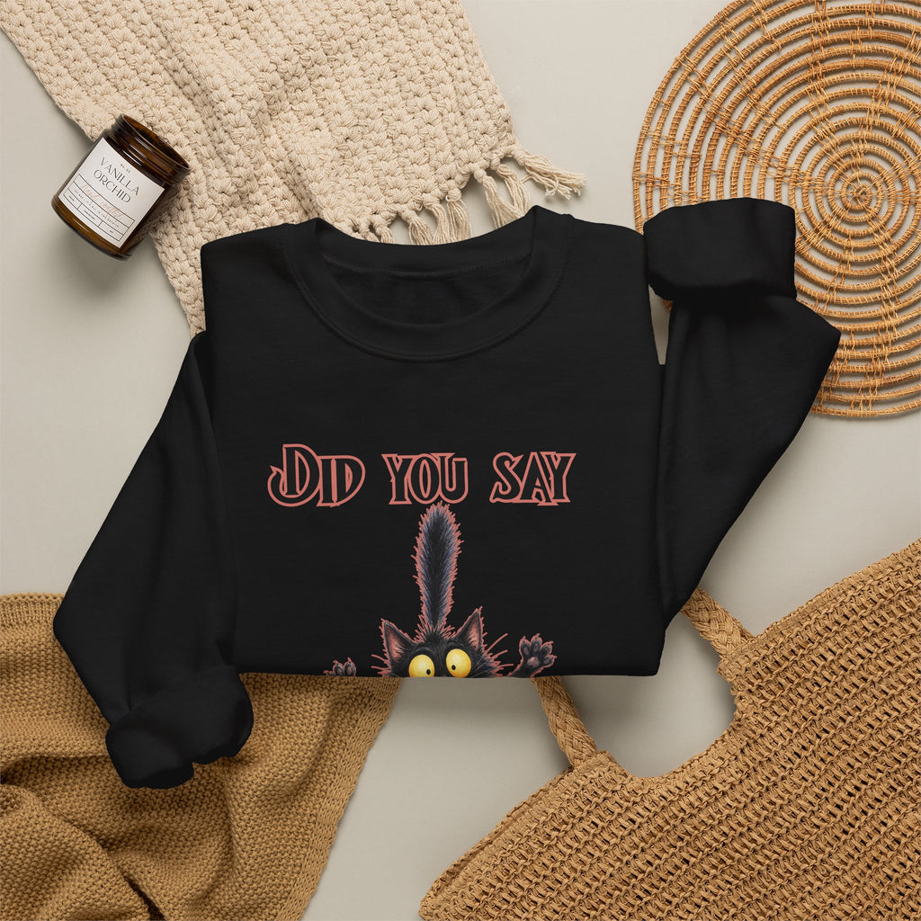 Did You Say No Pumpkin Spice? Sweatshirt | Spooky Cat Halloween Crewneck