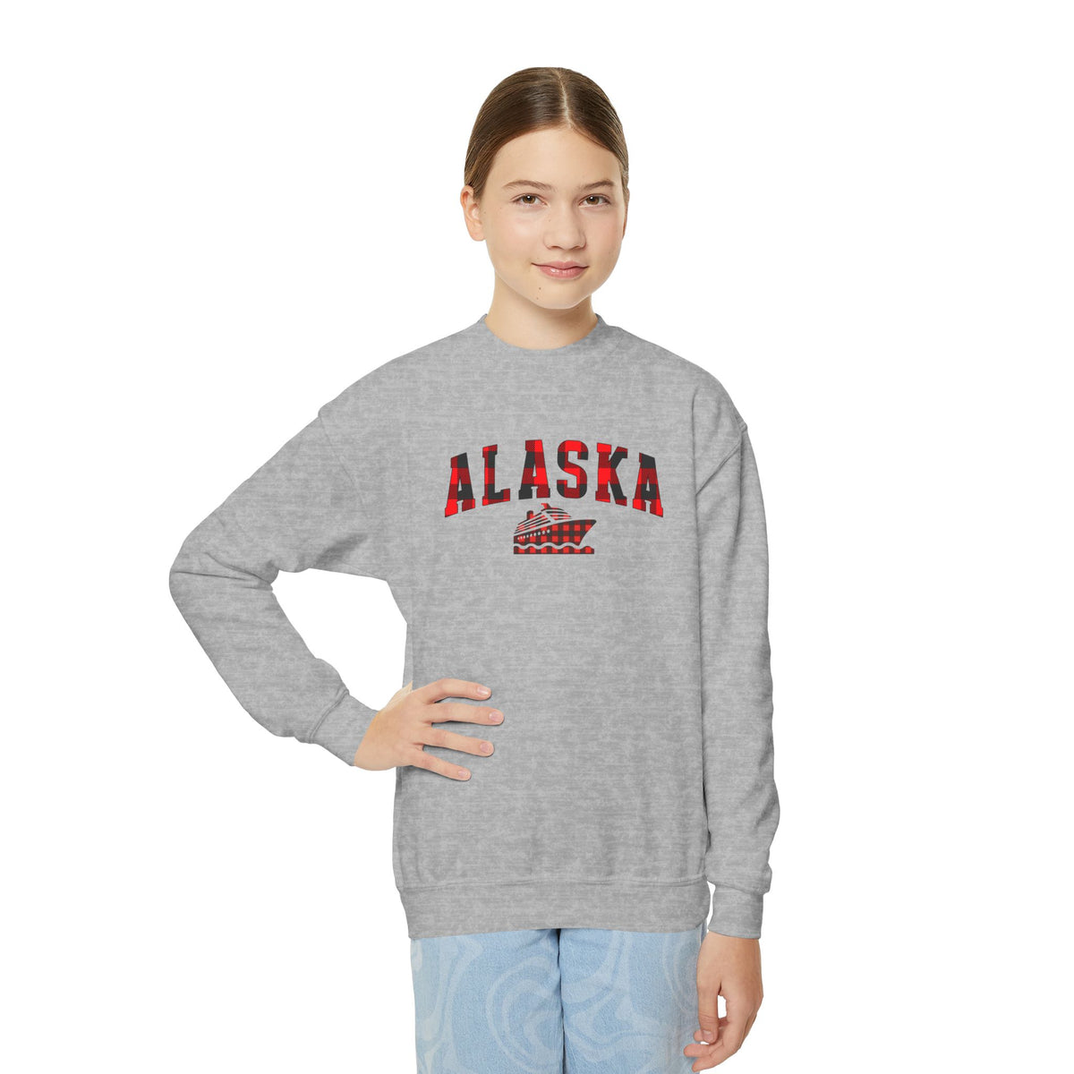 Alaska Cruise Family Crewneck Youth Sweatshirt | Matching Group Travel Pullover