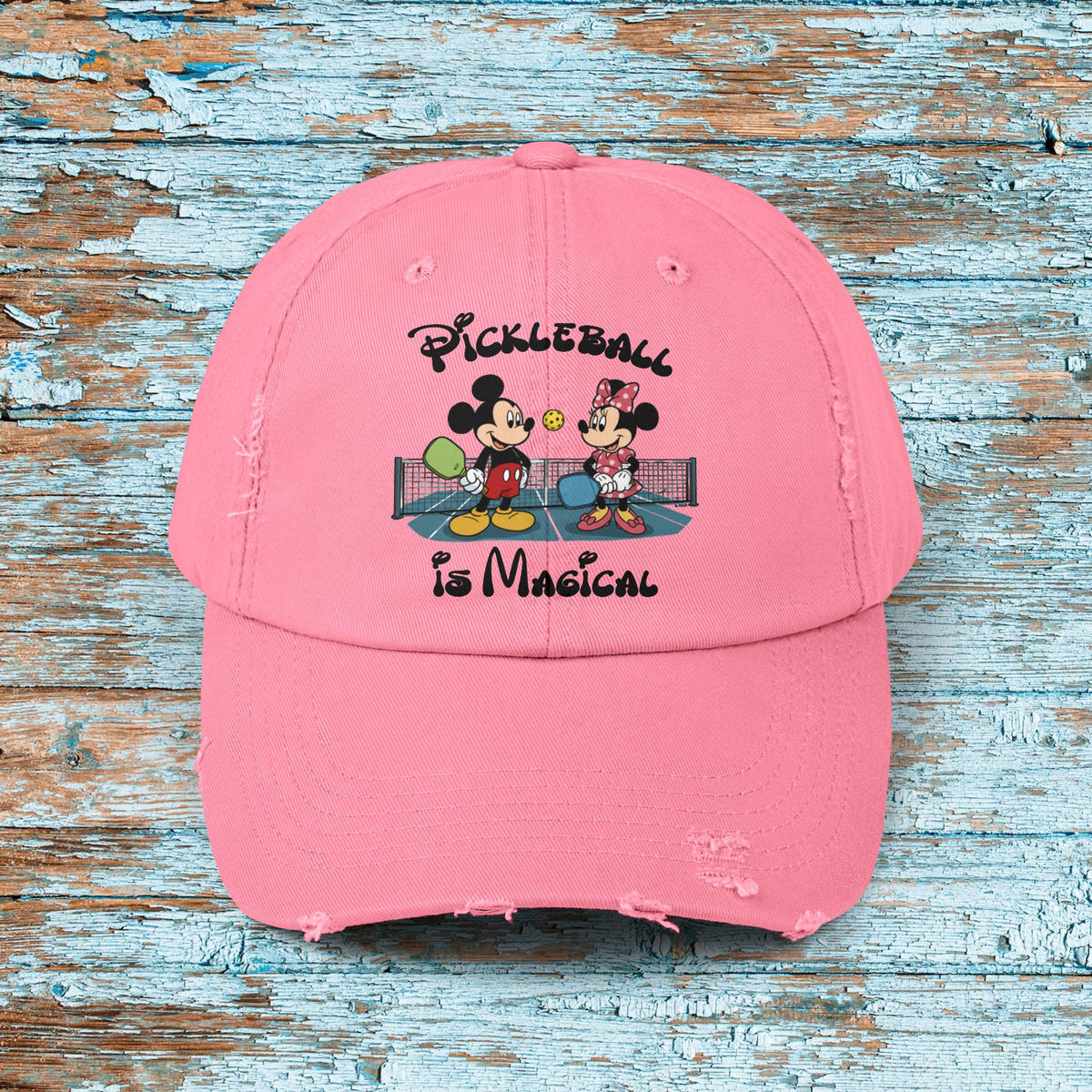 Pickleball is Magical Mickey Funny Unisex Distressed Cap Pickleball Gift for Mom, Grandma, Wife, Mother in Law Gift Pickleball Team Shirt