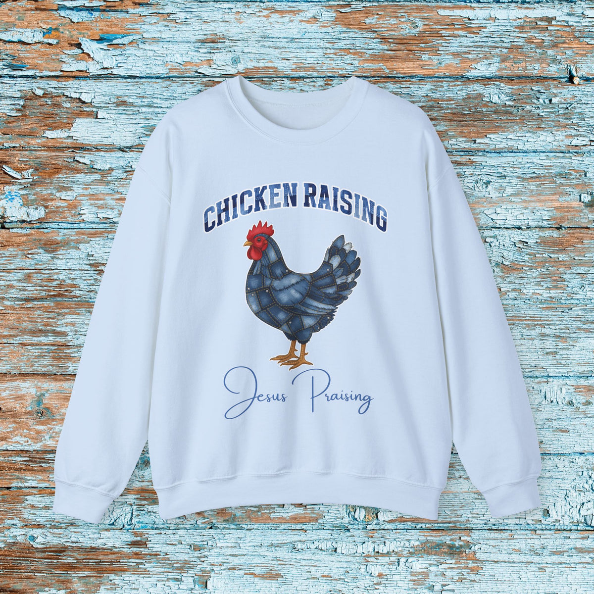 Christian Patchwork Chicken Sweatshirt, Cute Christian Shirt For Women,Jesus Shirt Christian Gift, Faith Based Shirt,Love and Grace Shirt