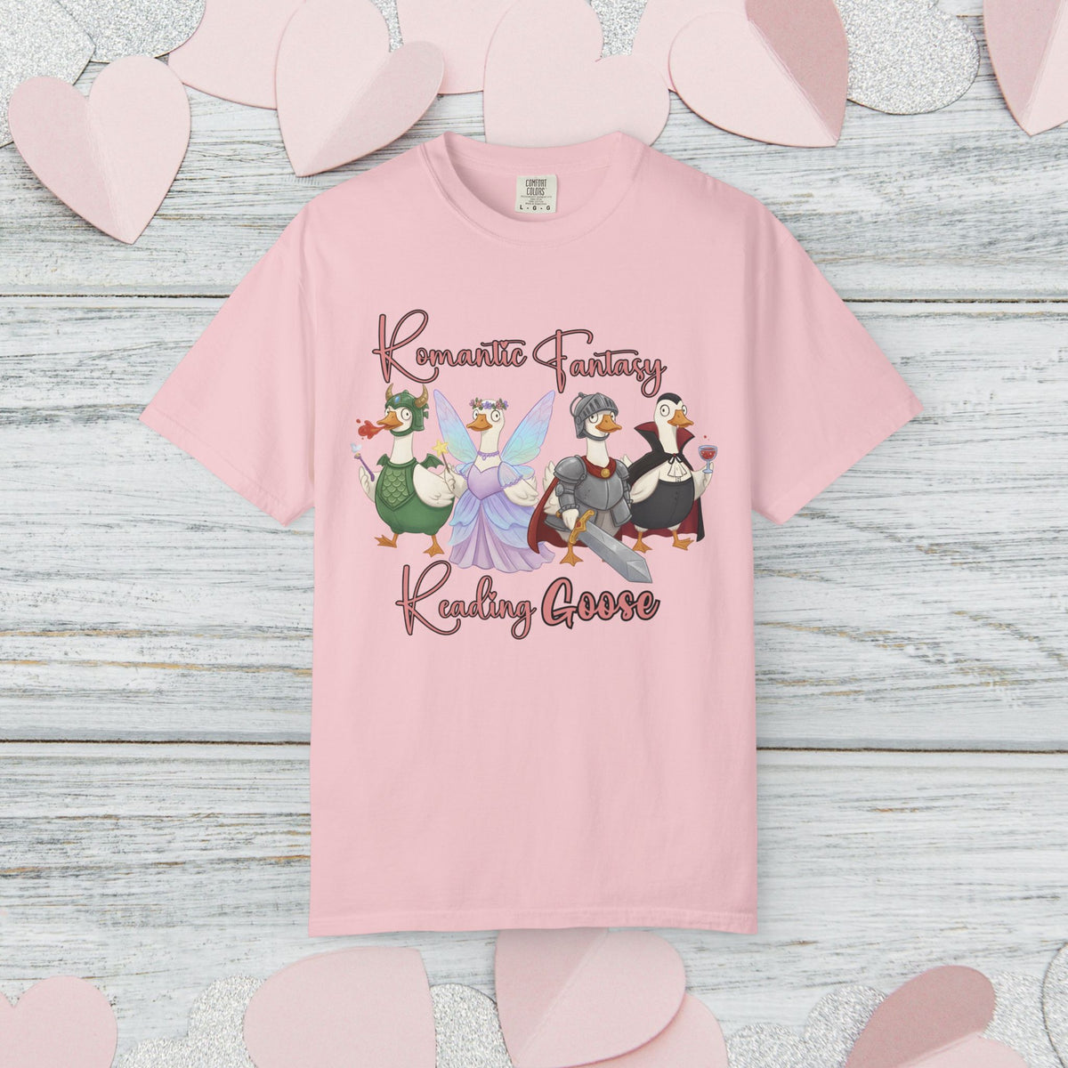 Romantic Fantasy Silly Goose T-Shirt | Comfort Colors Tee | Book Lover Shirt | Cozy Reading Gift | Whimsical Goose Aesthetic |Book Club Gift