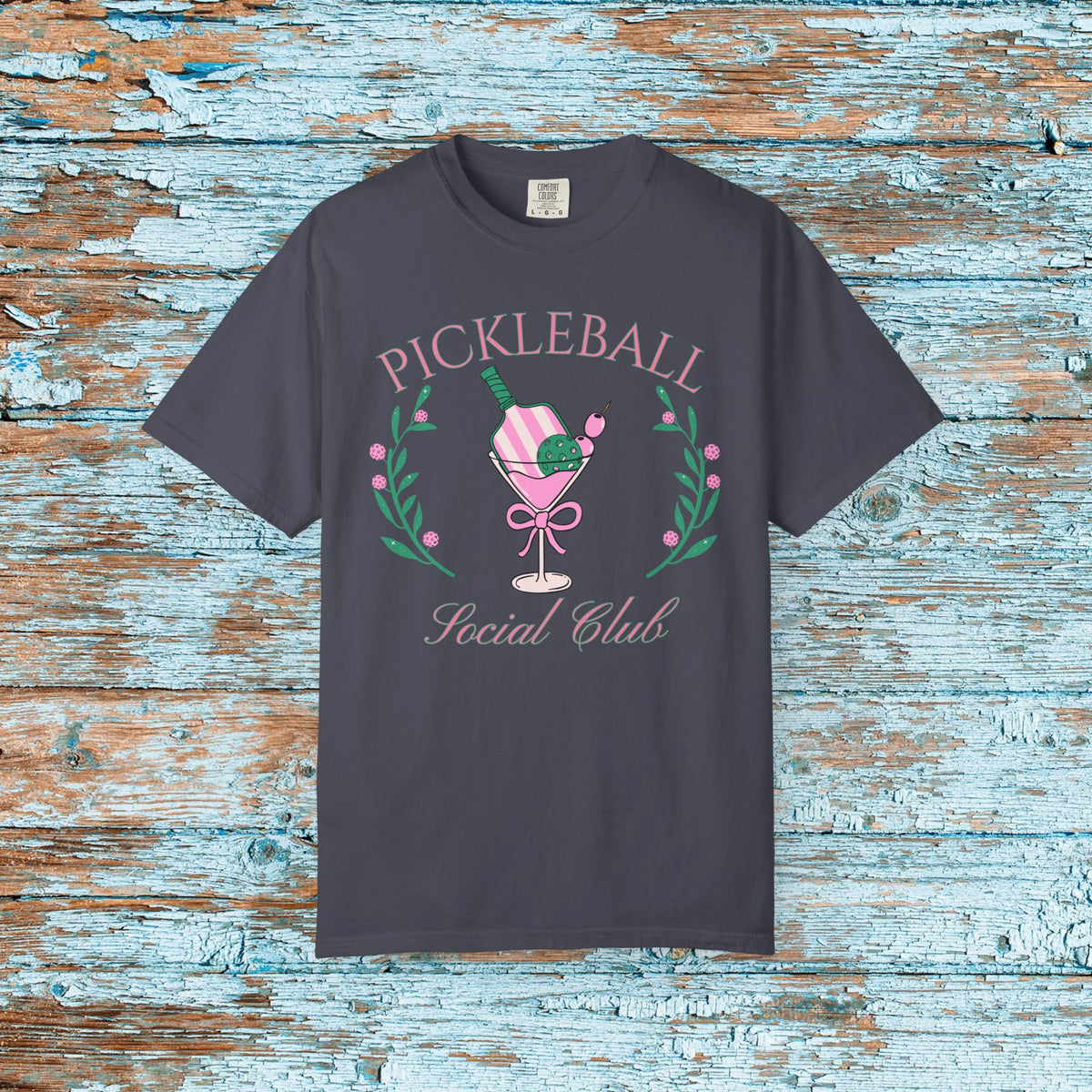Pickleball Funny Comfort Colors Shirt Pickleball Social Club Coquette Bow Cocktail Shirt for Her Him Mom Team Pickleball Lover Player Gift