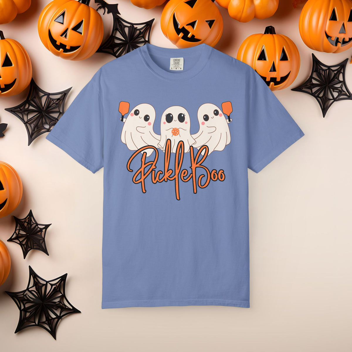 Pickleball Comfort Colors Halloween Ghost Shirt Cute Ghosts Playing Pickleball Boo Trick or Treat Fall Shirt for Pickleball Player