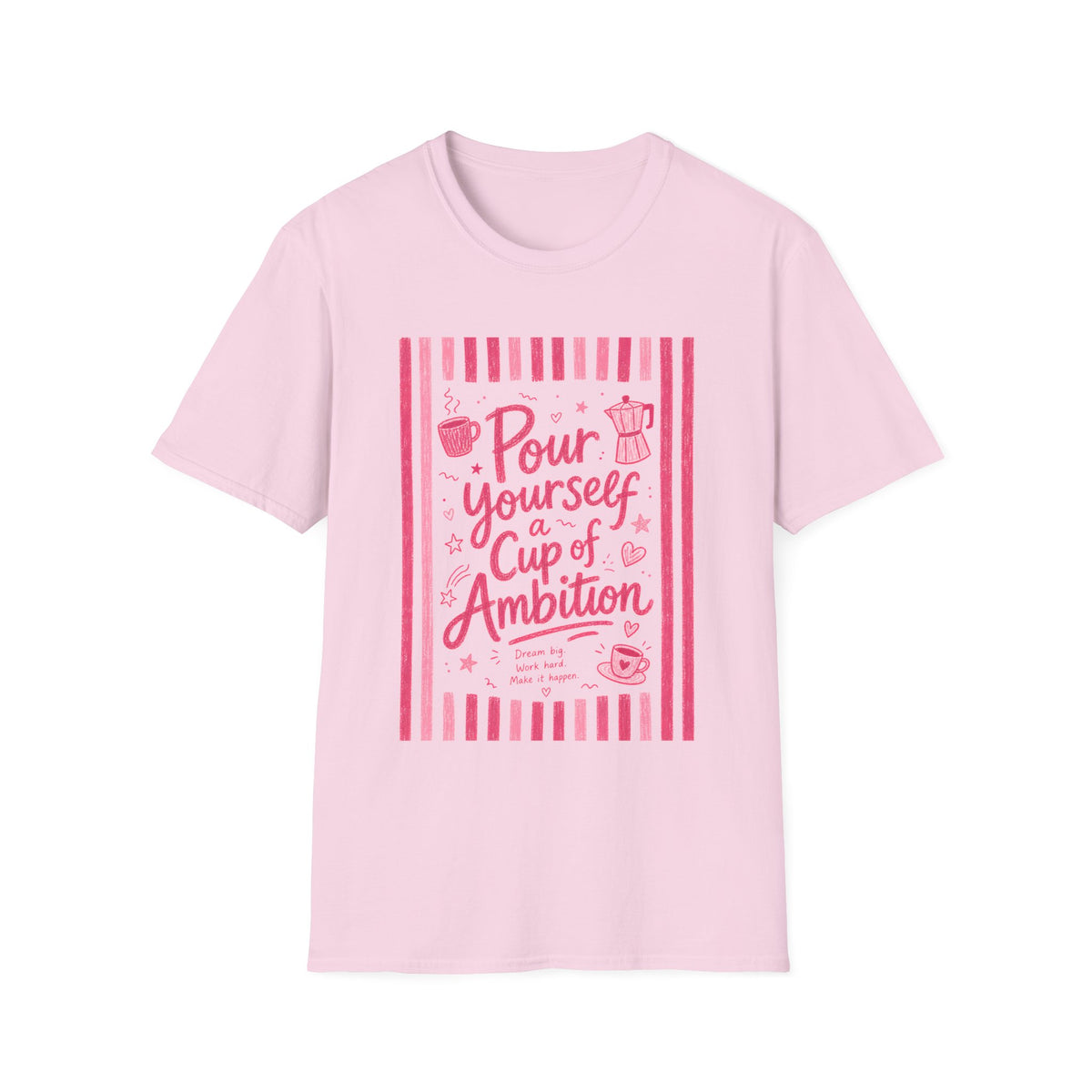 Dolly Tribute Shirt, Pour Ambition Quote, Coffee Lover, Mental Health Dopamine Aesthetic T-Shirt