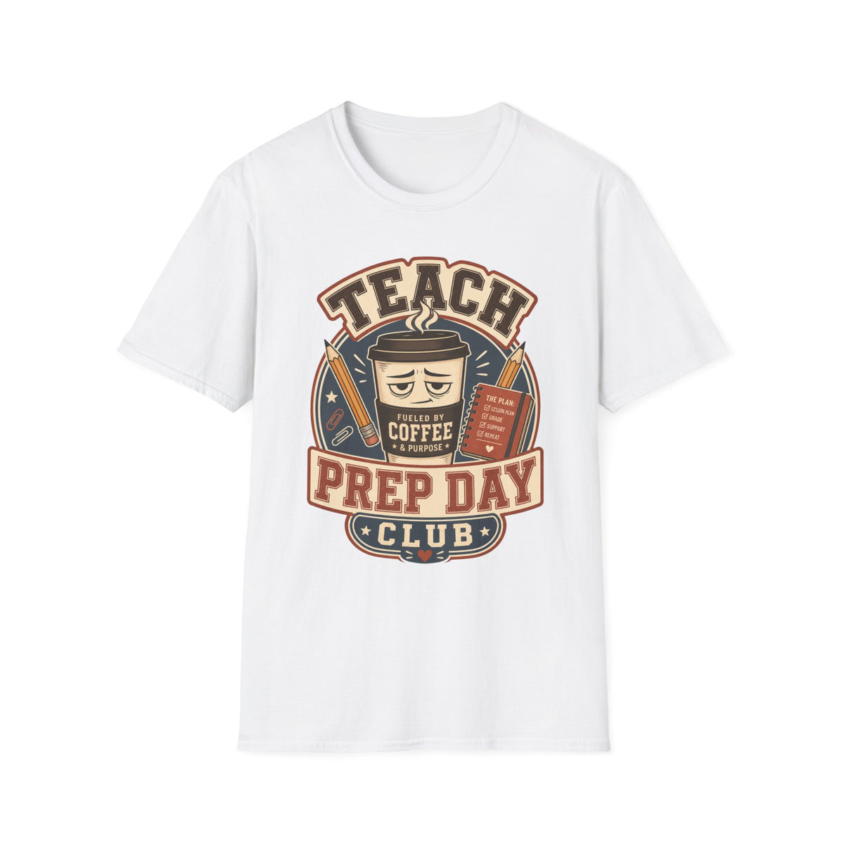 Back to School | Tired Teacher T-Shirt | Prep Day Club, Books & Lesson Plan Design
