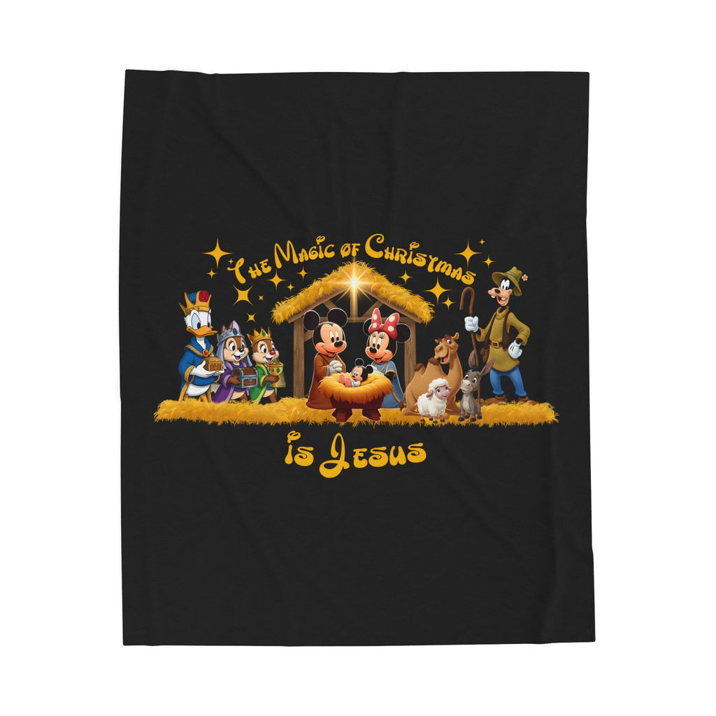 Jesus Mickey Mouse Nativity Blanket, Disney Christmas Blanket, Mickey and Friends Holiday Throw, Cozy Xmas Gift Faith Family Christian Decor
