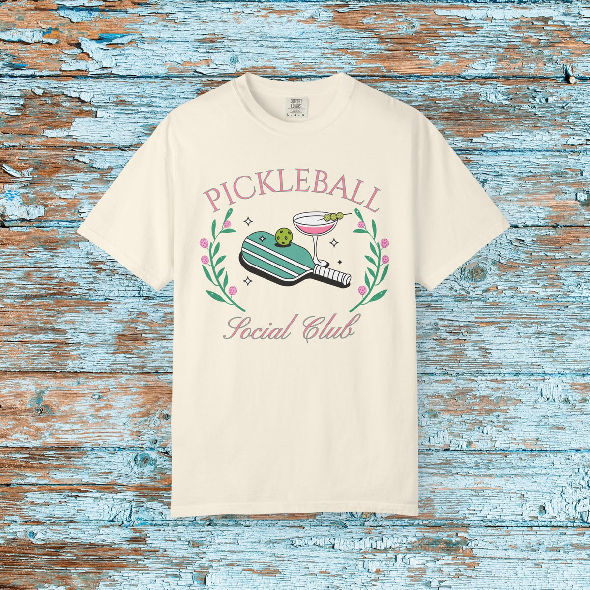 Pickleball Funny Comfort Colors Shirt Pickleball Social Club Coquette Bow Cocktail Shirt for Her Him Mom Team Pickleball Lover Player Gift