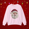 Yarn Look Crochet Santa Sweatshirt, Viral Faux Latch Hook Christmas Shirt, Cute Holiday Sweater, Plus Size Available
