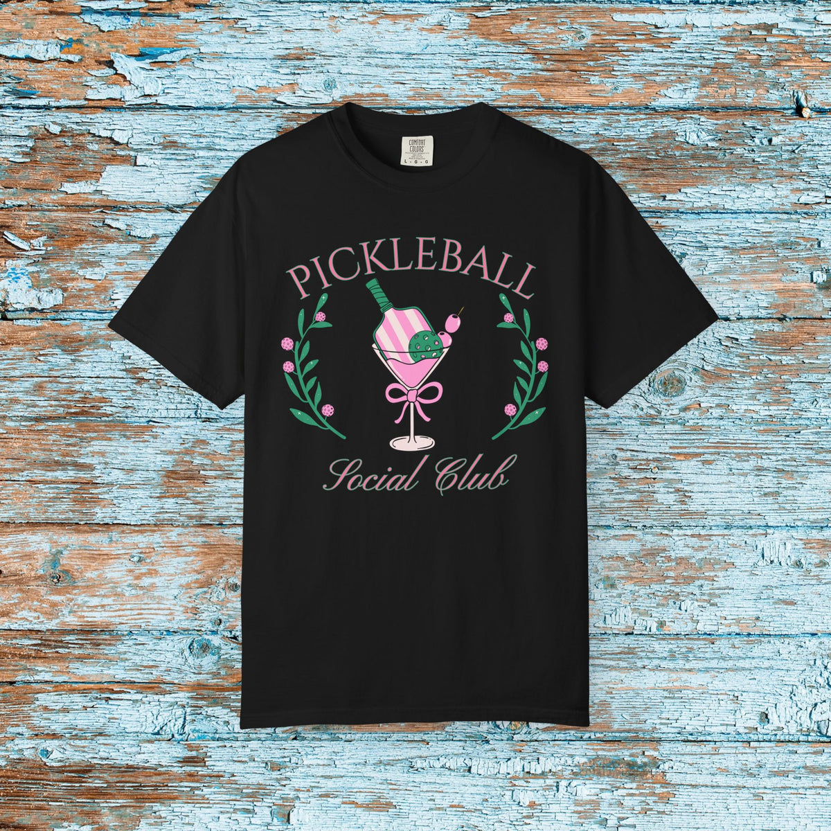 Pickleball Funny Comfort Colors Shirt Pickleball Social Club Coquette Bow Cocktail Shirt for Her Him Mom Team Pickleball Lover Player Gift
