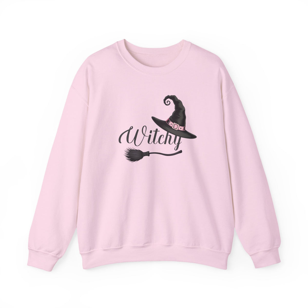 Witchy Hat with Broom Sweatshirt | Halloween Witch Crewneck