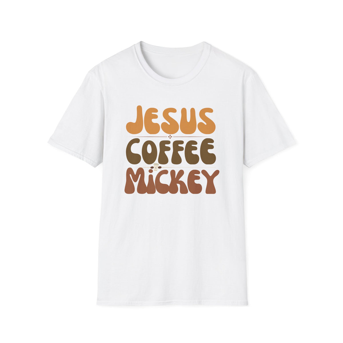 Jesus Coffee Mickey Fun Softstyle T-Shirt Perfect gift for Jesus Coffee and Mickey Lover. Church Theme Park Coffee