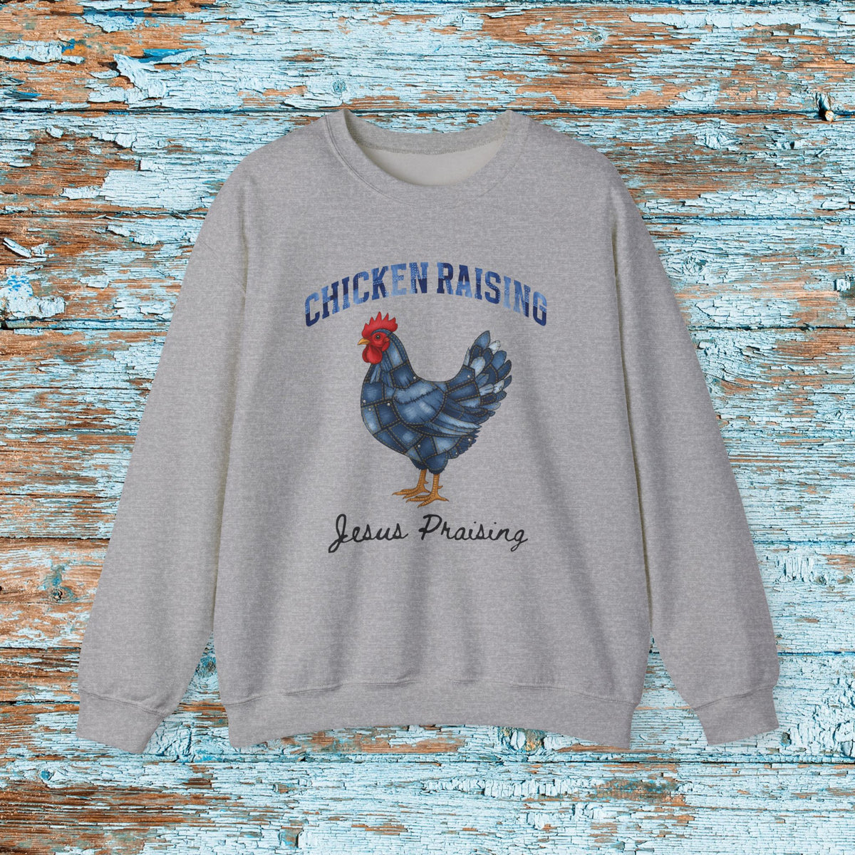 Christian Patchwork Chicken Sweatshirt, Cute Christian Shirt For Women,Jesus Shirt Christian Gift, Faith Based Shirt,Love and Grace Shirt