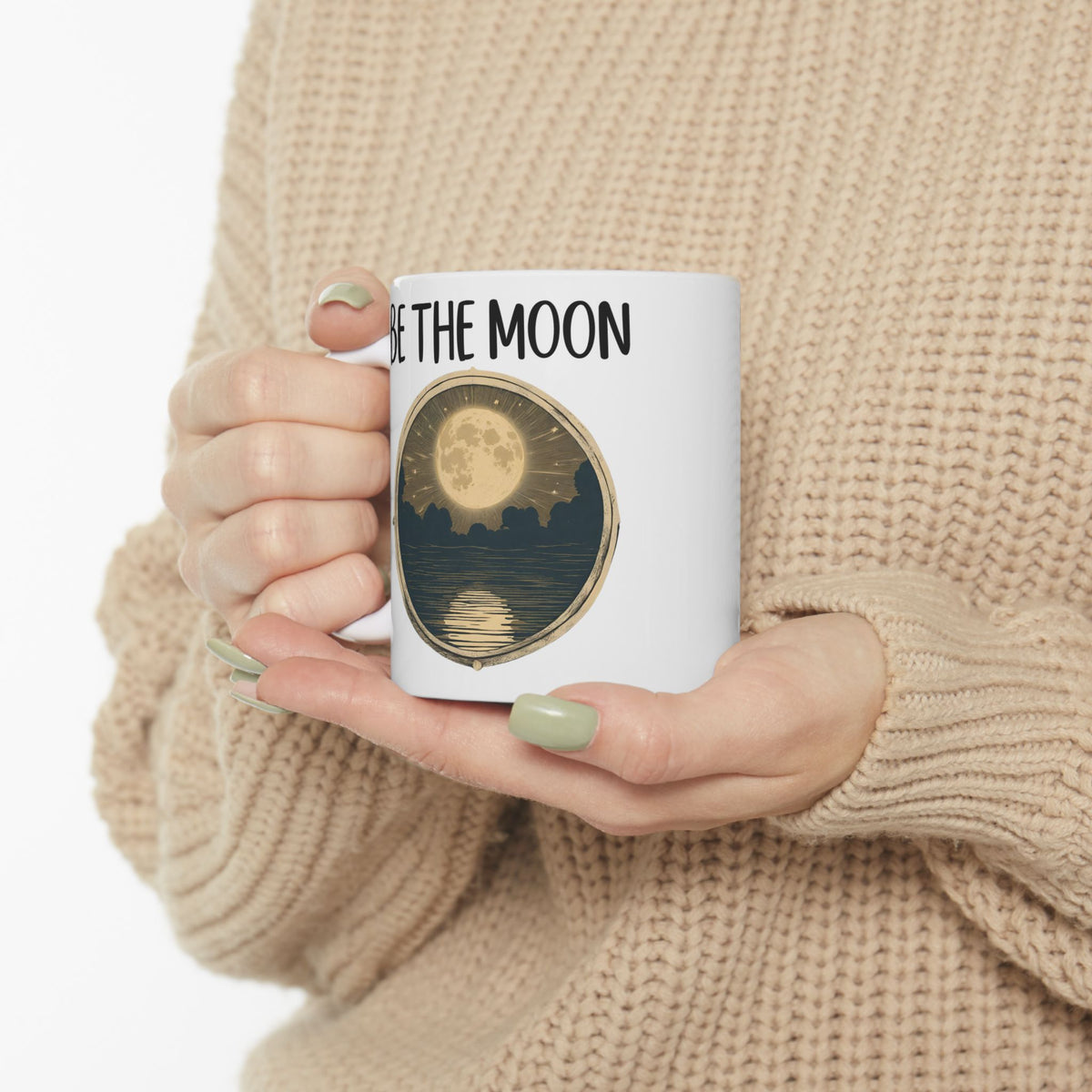 Christian Be the Moon Reflect the Son Jesus Ceramic Mug, (11oz, 15oz) Gift for Mom, Dad, Pastor Gift, Church Small Group, Home Decor