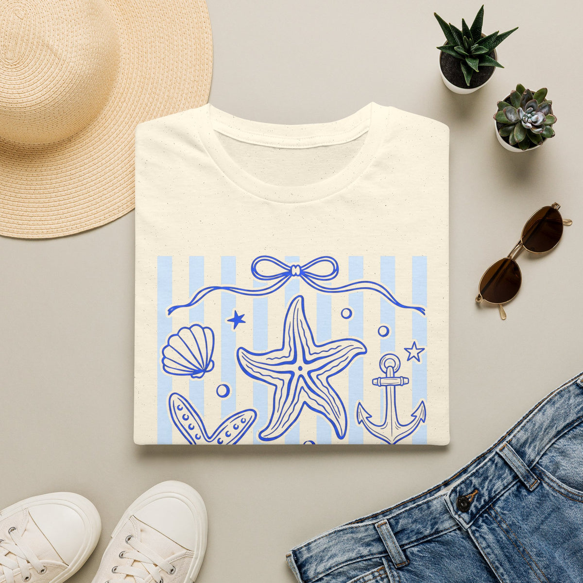 If the Stars Were Made to Worship So Will I T-Shirt | Christian Nautical Starfish Anchor