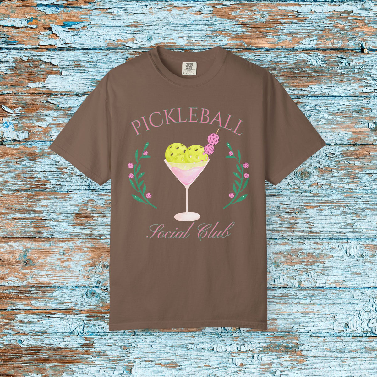 Pickleball Funny Comfort Colors Shirt Pickleball Social Club Coquette Bow Cocktail Shirt for Her Him Mom Team Pickleball Lover Player Gift