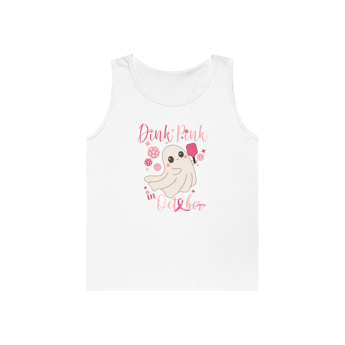 Pickleball Tank Top Dink Pink in October Breast Cancer Ghost Shirt Pickleball Shirt for Her Gift for Mom Team Pickleball Lover Player