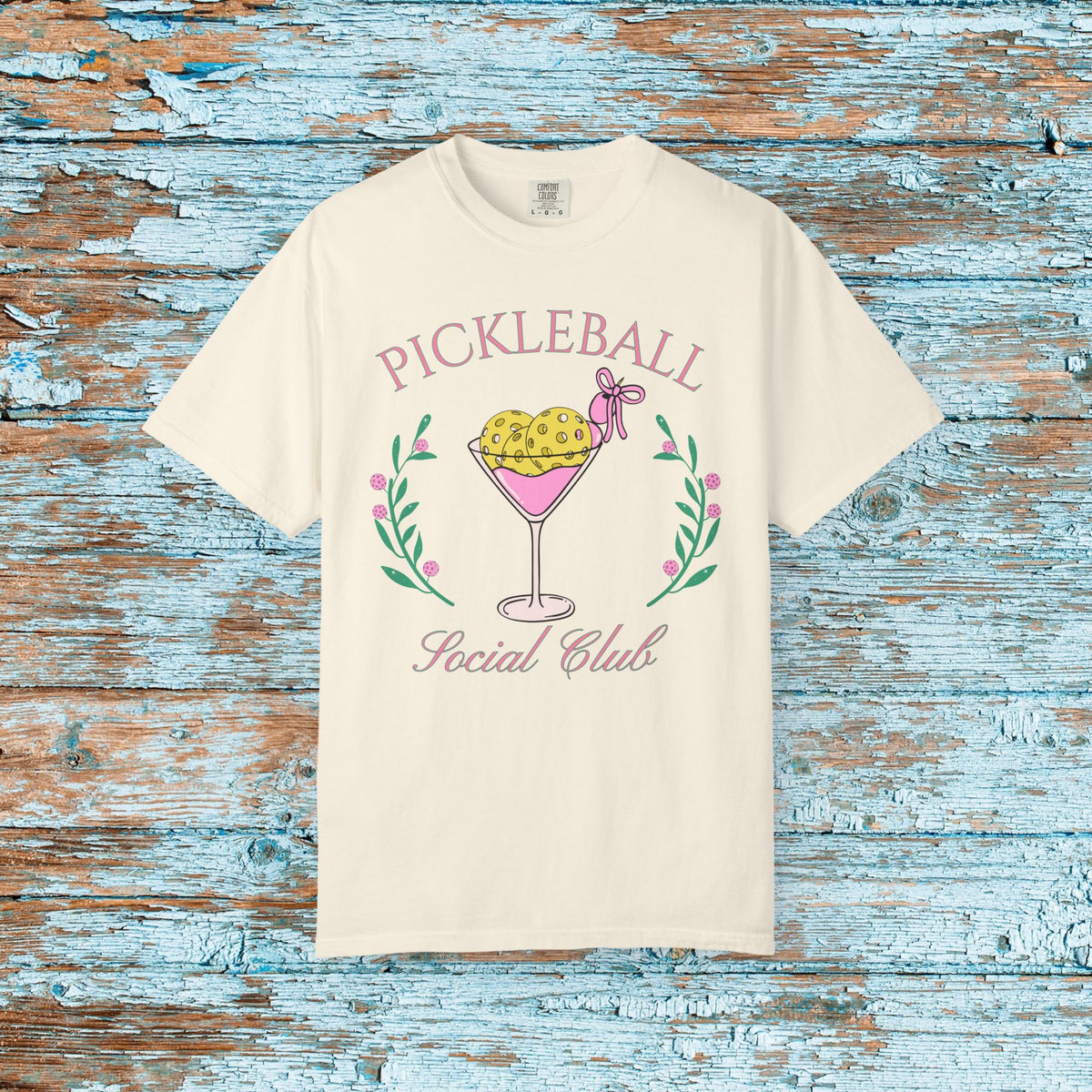 Pickleball Funny Comfort Colors Shirt Pickleball Social Club Coquette Bow Cocktail Shirt for Her Him Mom Team Pickleball Lover Player Gift