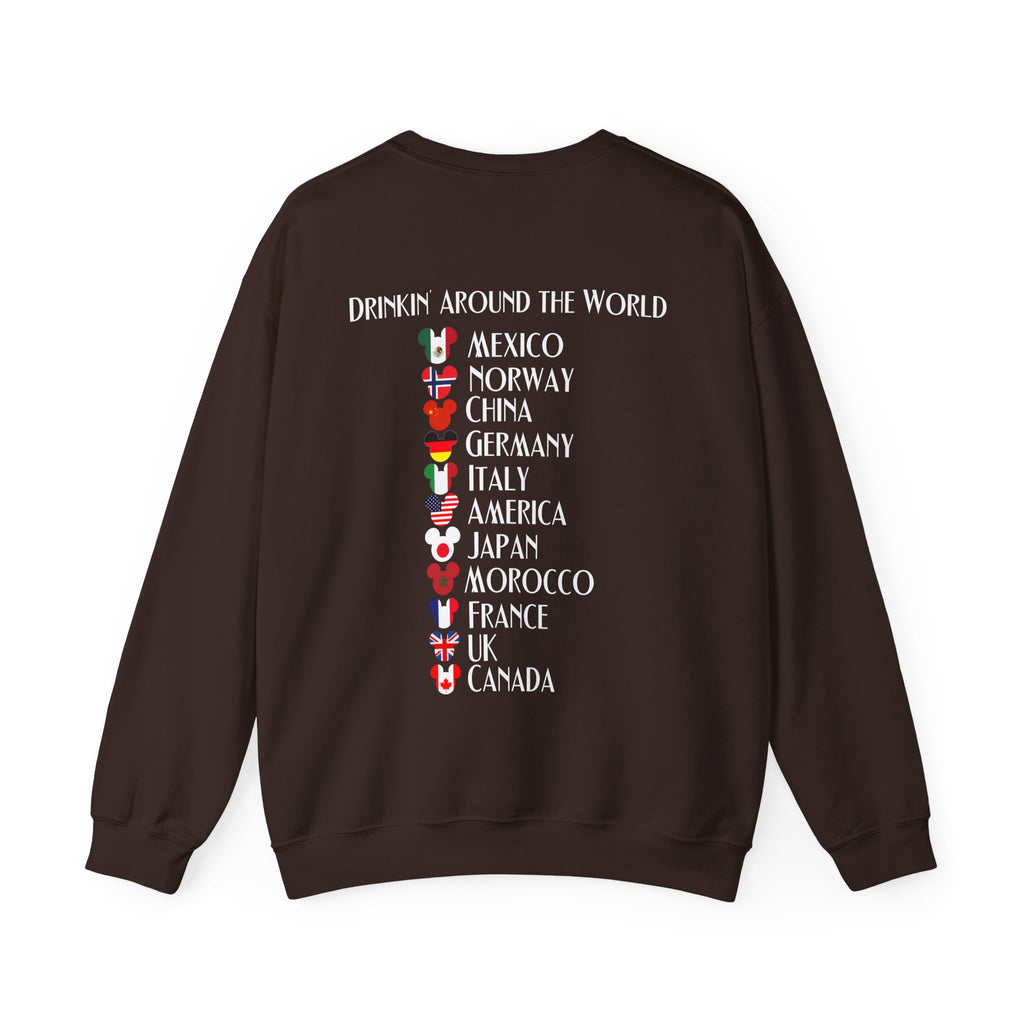 Custom Funny Disney Epcot World Tour 21st Birthday Sweatshirt Drink Around The World Food and Wine Drinking Squad Shirt World Traveler