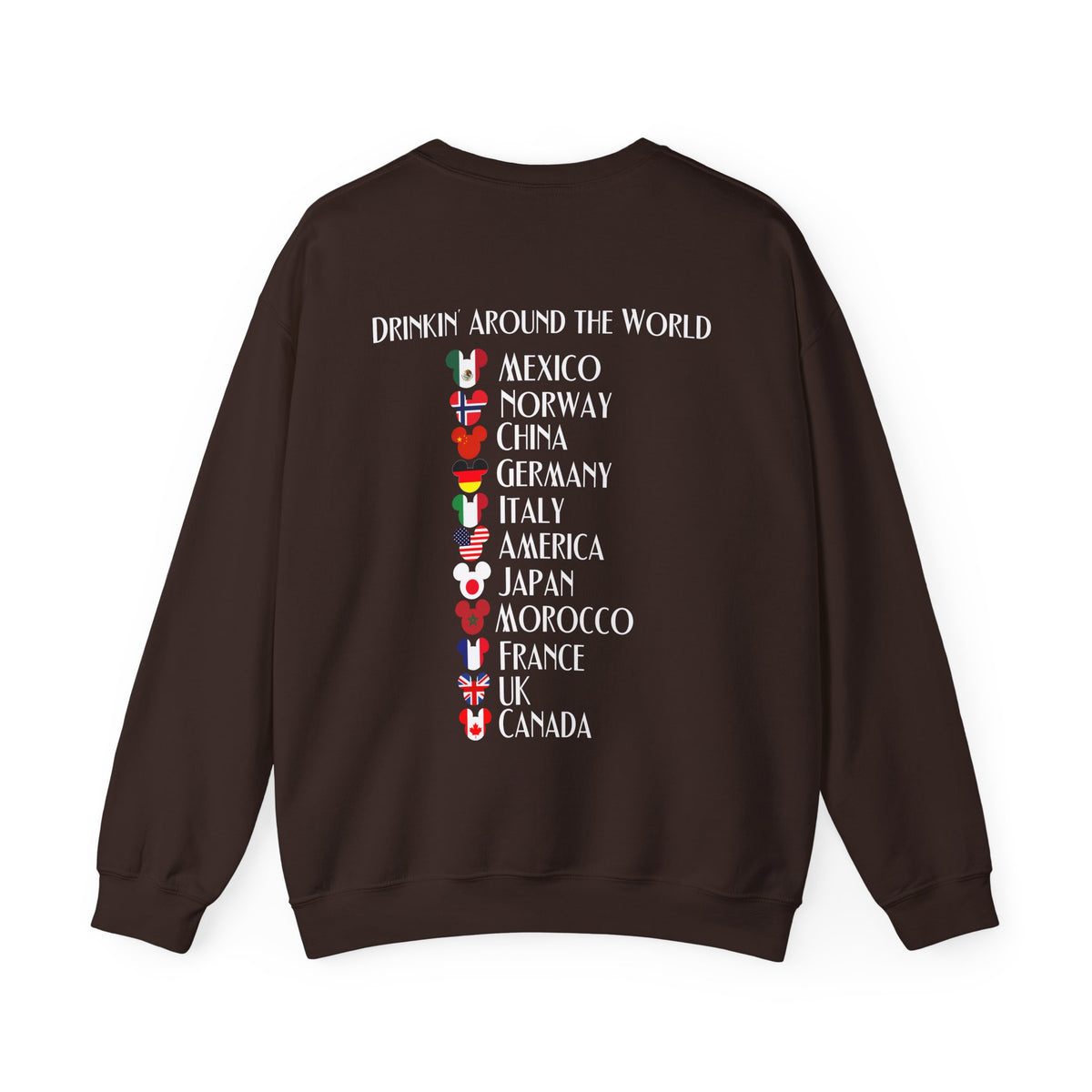 Custom Funny Disney Epcot World Tour 21st Birthday Sweatshirt Drink Around The World Food and Wine Drinking Squad Shirt World Traveler