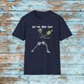 Funny Pickleball Skeleton Just One More Game Retirement Shirt for Dad Mom Gift for Pickleball Lover Player Matching Shirts Team Shirt